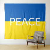 Oekraïense vlag voor blauwe gele aangepaste tekst wandkleed (In Situ (horizontaal))