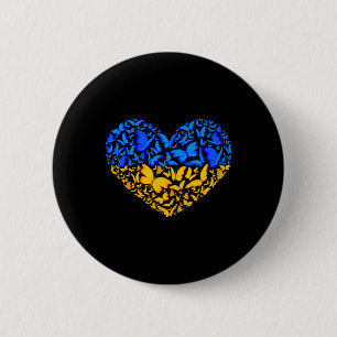 Oekraïense Vlag Vrede Oekraïense Vlag Vlinder Hart Ronde Button 5,7 Cm