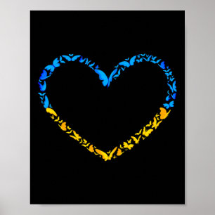 Oekraïense Vlag Vrede Oekraïne Vlag Vlinder Hart  Poster