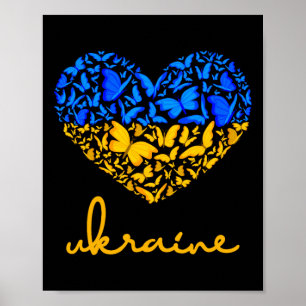 Oekraïense Vlag Vrede Oekraïne Vlag Vlinder Hart Poster