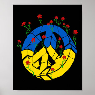 Oekraïense Vlag Vredesbloemen Poster