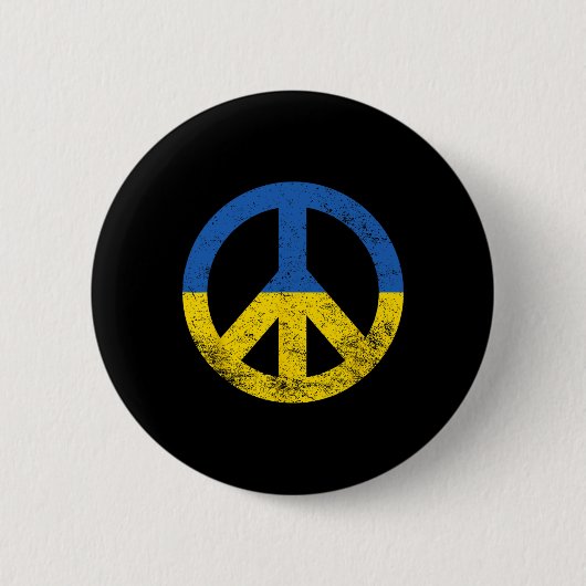 Oekraïense vlag vredessymbool ronde button 5,7 cm (Voorkant)