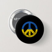 Oekraïense vlag vredessymbool ronde button 5,7 cm (Voorkant /achterkant)