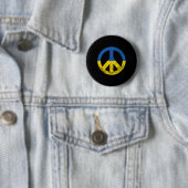 Oekraïense vlag vredessymbool ronde button 5,7 cm (In situ)