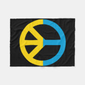 Oekraïense vlag vredesteken fleece deken (Voorkant (Horizontaal))