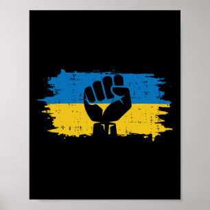 Oekraïense Vlag Vuist Oekraïense Verzet Protest Ma Poster