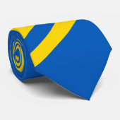 Oekraïense vlag. Wapen. Truzyb. Das (Opgerold)