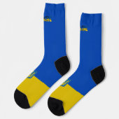 Oekraiense vlag-wapenschild sokken (Links)