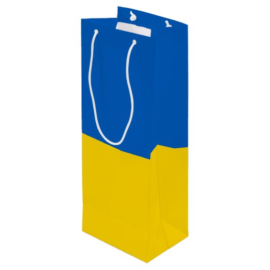 Oekraïense vlag wijn cadeautas (Achterkant Gekanteld)