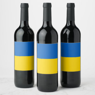 Oekraïense vlag wijn etiket