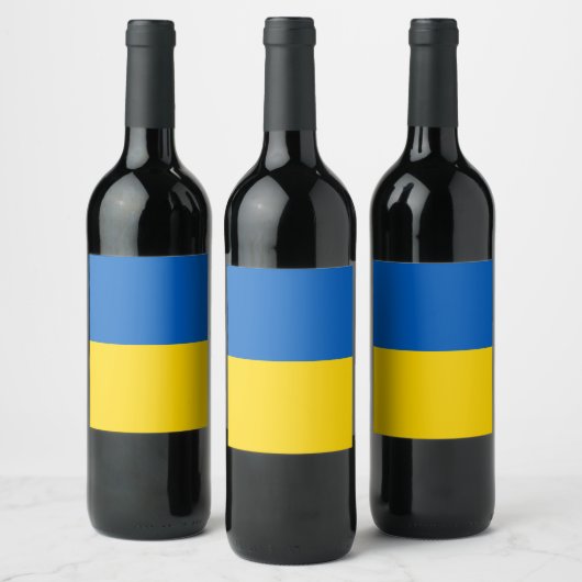 Oekraïense vlag wijn etiket (Flessen)