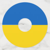 Oekraïense vlag wijnglaslabel (Achterkant)