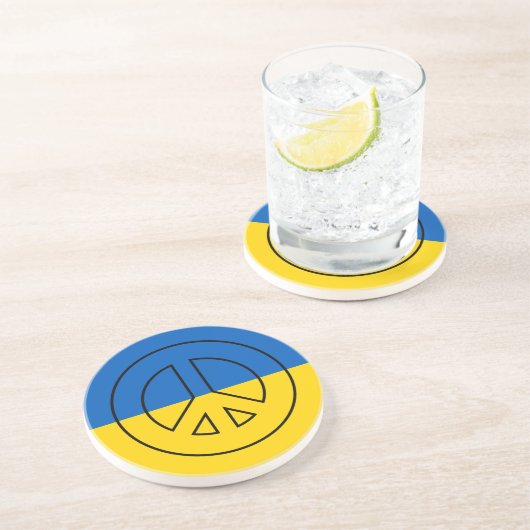 Oekraïense vlag zandsteen onderzetter (Zijkant)