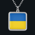 Oekraïense vlag zilver vergulden ketting<br><div class="desc">De Oekraïense vlag is een horizontale tweekleur. De gebruikte kleuren in de vlag zijn blauw, geel. Het aandeel van de Oekraïense vlag bedraagt 2:3. De vlag van Oekraïne werd in 1992 aangenomen. Het eerste gebruik van het huidige vlagontwerp was in 1848. De laatste wijziging van het huidige Oekraïense vlaggenontwerp was...</div>