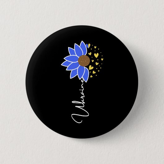 Oekraïense Vlag Zonnebloem Hart Ronde Button 5,7 Cm (Voorkant)