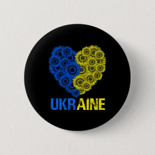 Oekraïense Vlag Zonnebloem Hart Vintage Oekraïense Ronde Button 5,7 Cm