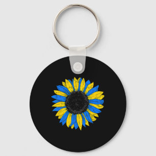 Oekraïense Vlag Zonnebloem Oekraïense Vlag Retro Sleutelhanger