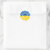 Oekraïense vlag zonnebloem ronde sticker (Tas)