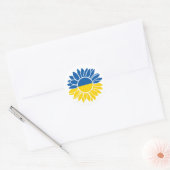 Oekraïense vlag zonnebloem ronde sticker (Envelop)