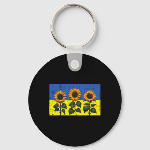 Oekraïense Vlag Zonnebloem Vintage Oekraïense Hoop Sleutelhanger