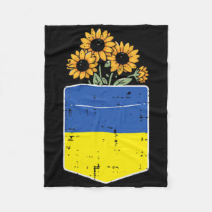 Oekraïense Vlag Zonnebloem Zak Oekraïense Vrouwen Fleece Deken