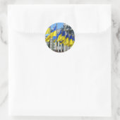 Oekraïense vlaggen ronde sticker (Tas)