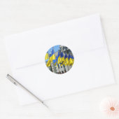 Oekraïense vlaggen ronde sticker (Envelop)
