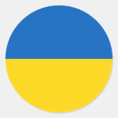 Oekraïense vlaggen ronde sticker (Voorkant)