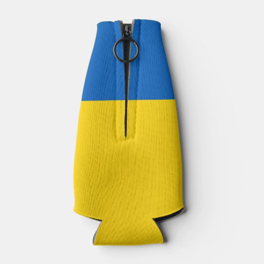 Oekraïense vlaggenblauw - gele Oekraïense steun Flesjeskoeler (Achterkant)