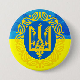 Oekraïense vlaggenButton Ronde Button 7,6 Cm