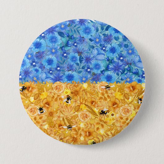 Oekraïense vlaggenButton Ronde Button 7,6 Cm (Voorkant)