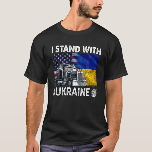 Oekraïense vlaggepride geeft blauw T-shirt (Voorkant)