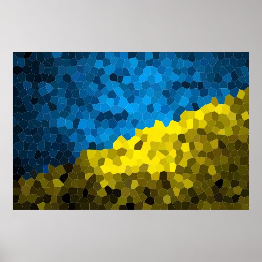 Oekraïense vlagmozaïek poster (Voorkant)
