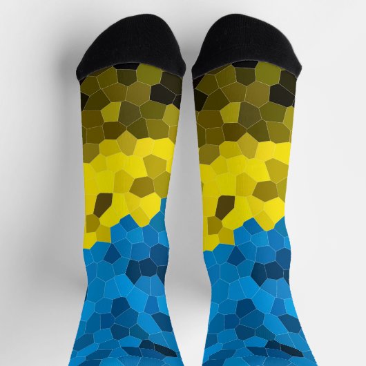 Oekraïense vlagmozaïek sokken (Top)