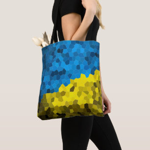 Oekraïense vlagmozaïek tote bag
