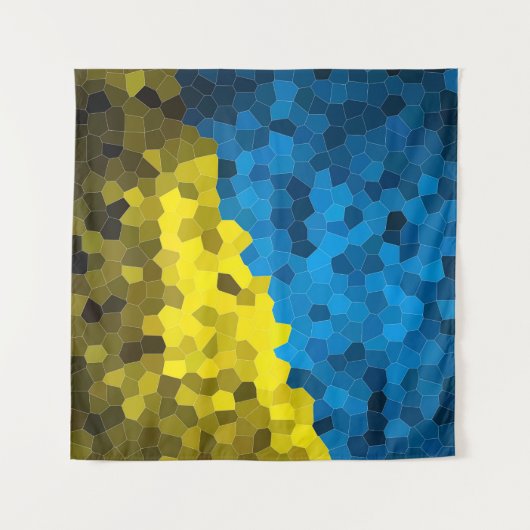 Oekraïense vlagmozaïek wandkleed (Voorkant (horizontaal))