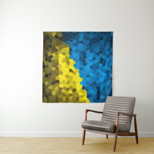 Oekraïense vlagmozaïek wandkleed (In Situ (horizontaal))