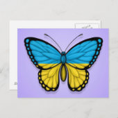 Oekraïense vlindervlag op Paars Briefkaart (Voorkant / Achterkant)