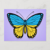 Oekraïense vlindervlag op Paars Briefkaart (Voorkant)