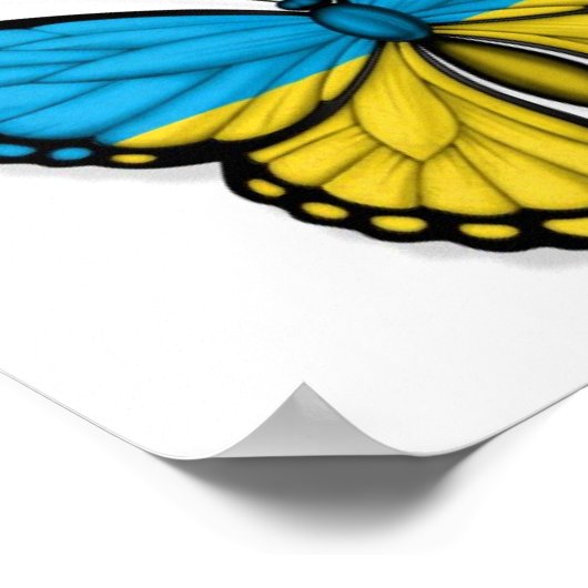 Oekraïense vlindervlag poster (Hoek)