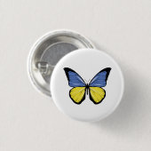 Oekraïense vlindervlag ronde button 3,2 cm (Voorkant /achterkant)