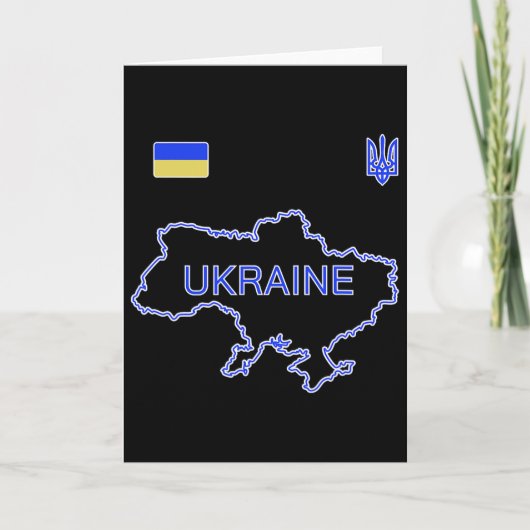 Oekraïense voetbalploeg Ukr-kaart en drietand-jers Kaart (Voorkant)