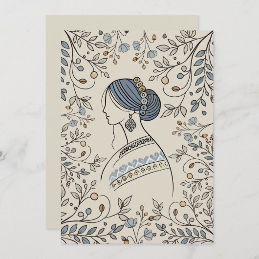 Oekraïense volkskunst bedankkaart (Voorkant / Achterkant)