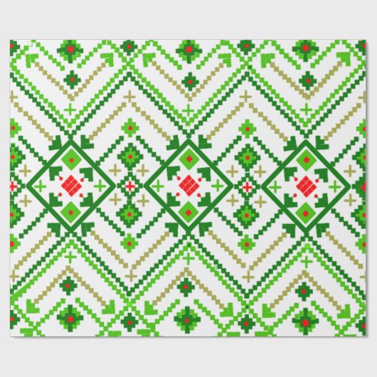 Oekraïense volkskunst geïnspireerd cadeaupapier (Vlak)