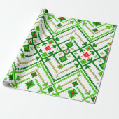 Oekraïense volkskunst geïnspireerd cadeaupapier (Uitgerold)