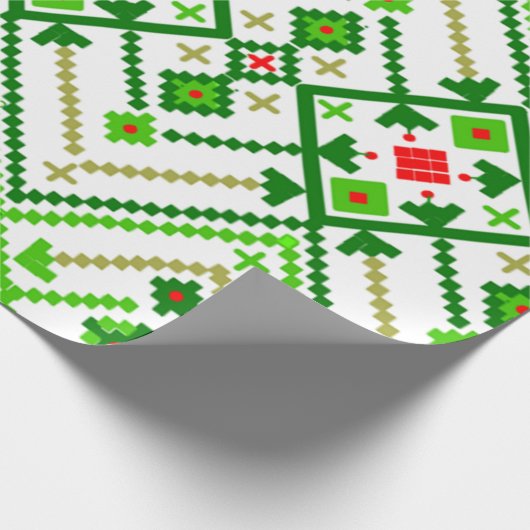 Oekraïense volkskunst geïnspireerd cadeaupapier (Hoek)