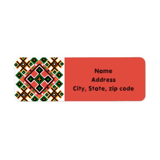 Oekraïense volkskunst geïnspireerd etiket (Voorkant)