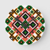 Oekraïense volkskunst geïnspireerd ronde klok (Voorkant)