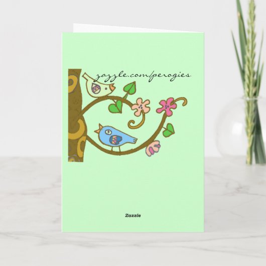 Oekraïense volkskunst lente verjaardag kaart (Achterkant)