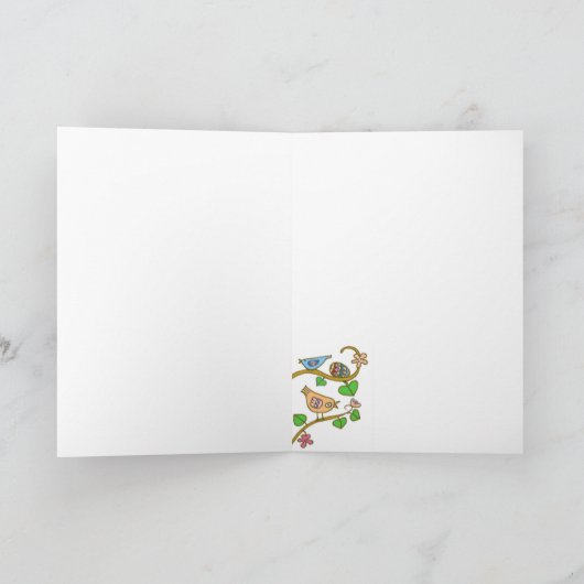 Oekraïense volkskunst lente verjaardag kaart (Binnen)